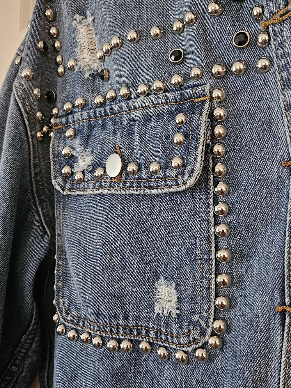 gimmicks by BKE Studded Blue Denim Jacket